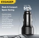 Автомобільний зарядний пристрій ESSAGER ES-CC21 45 Вт (PD3.0 QC3.0 FCP) Type-C + USB PowerDisplay Black (45720) - зображення 6