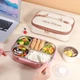 Ланч-бокс Maxcook MCFT6509 нержавійка 316L 5 відділень для студентів, 1.6л, рожевий - зображення 2