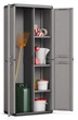 Шафа для зберігання Keter Kis Piu Utility Cabinet висока сіра для швабри мітли 68 x 39 x 166 см пластикова господарська (241541) - изображение 2