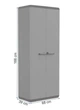 Шафа Keter/Kis PIU Tall Cabinet сіра 68 x 39 x 166 см пластикова багатофункціональна (241540) - изображение 4