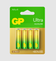 Батарейка пальчик AA GP ULTRA Alkaline LR6 15A 1.5 V 4 шт. блістер - зображення 2