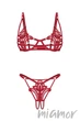 Комплект белья открытый с ажурными вставками Obsessive Luise Sublim Set L/XL Красный - изображение 6