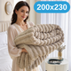 Мягкий двусторонний плюшевый меховой плед 200×230 см, 1200 г, бежевый KT9001015 - изображение 1