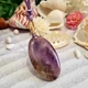 Кулон амулет на шелковом шнурке натуральный камень аметист - изображение 1