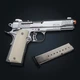 Стартовий пістолет Colt 1911 Kuzey 911#3 + 50 холостих патронів, Shiny Chrome Plating/White Grips, холостий, шумовий 9mm - зображення 4