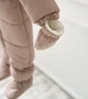 Детский комбинезон Зимний с натуральным мехом: теплый, цельный, с капюшоном, варежками и топиками от 1.5 года до 2-х лет, Размер 86 Мокко (Psy42) - изображение 10