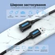 Кабель-подовжувач Vention 1 м USB 3.0 до 5 Гбіт/с USB-A штекер на USB-A гніздо чорний (CBHBF) - зображення 5