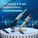 Аудиокабель Vention 5 м 3,5 мм TRS на 6,35 мм TRS аналоговый стереосигнал хлопковая оплетка позолоченные контакты серый (BAUHJ) - изображение 2