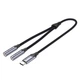Аудиоадаптер Vention 0,3 м USB-C на стереовыход 3,5 мм + микрофонный вход 3,5 мм до 24 бит/96 кГц поддержка цифрового USB-аудио ЦАП VT0200 серый (BGPHY) - изображение 1