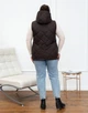 Женский теплый жилет с капюшоном удлиненный MODA 100305 60 Шоколадный ( M - 100305/2 W ) - изображение 4