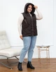 Женский теплый жилет с капюшоном удлиненный MODA 100305 60 Шоколадный ( M - 100305/2 W ) - изображение 5