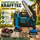 Садовый набор 2в1 Krafftec Germany 36 В 4 А·ч аккумуляторный секатор DCMPP550P1 35 мм сучкорез бесщеточный мини пила DCM160N 15 см цепная 4500 об мин 8 м с для обрезки деревьев веток кустов распиливания древесины с АКБ кейсом - изображение 1