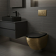 Подвесной унитаз Rea Carlo Tornado безободковый 49x36 см black с отделкой brushed gold REA-C4330 - изображение 6