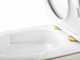 Подвесной унитаз Rea Carlo Mini Tornado NFQ безободковый 49x35,5 см white с кромкой gold REA-C6801 - изображение 4