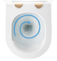 Подвесной унитаз Rea Carlo Mini Tornado NFQ безободковый 49x35,5 см white с кромкой gold REA-C6801 - изображение 5