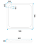 Душовий піддон REA BELMOND 90x90 WHITE - изображение 5
