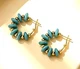 Сережки Кільця 2.9 см з намистинами jewelry Багатокольорові - зображення 5