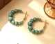 Сережки Кільця 2.6 см з намистинами jewelry Багатокольорові - зображення 7