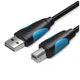 Кабель для принтера USB 2.0 AM/BM 2.0m black Vention (VAS-A16-B200) (355921) - зображення 1