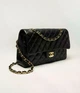 Сумка кожаная с логотипом CHANEL Classic 11.12 Handbag с золотистой фурнитурою Черный - изображение 2