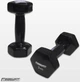 Гантель для фитнеса EasyFit 3 кг 1 шт. с виниловым покрытием цельная литая неразборная Черная (EF-0030-BK) (56003013) - изображение 2