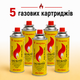 Газовий балон універсальний 5шт Interglobus бутан 225g - зображення 1