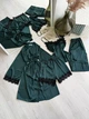 Жіночий комплект четвірка халат майка шорти штани Eleanor Collection S Зелений - зображення 1