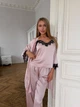 Женский комплект четверка халат майка шорты штаны Eleanor Collection M Пудровый - изображение 3