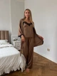 Жіночий комплект четвірка халат майка шорти штани Eleanor Collection M Мокко - зображення 8