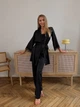 Женский комплект четверка халат майка шорты штаны Eleanor Collection L Черный - изображение 9