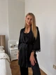 Женский комплект четверка халат майка шорты штаны Eleanor Collection S Черный - изображение 10