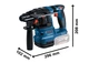 Zestaw Bosch Professional wkrętarka GSR 18V-65 + klucz udarowy GDX 18V-285 + młotowiertarka GBH 18V-22, 3 akumulatory GBA 5 Ah, ładowarka GAL 18V-40, torba M-bag (4053423619454) - obraz 7