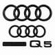 Емблеми набір Quattro AUDI (Ауді) Q5 2019-2023 273 мм, 202 мм комплект чорний глянець капот багажник - зображення 1