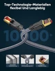 Мережевий кабель Snowkids Cat 8 RJ45, 5 м, 40 Гбіт/с, 2000 МГц, S/FTP, плоский, сірий - зображення 5