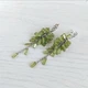 Сережки Hand Made з намистинами натурального хризоліту світло-зеленого відтінку - зображення 1