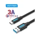 Дата кабель USB 3.0 AM to USB-C 1.5m black Vention (COZBG) - зображення 3