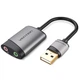 Звуковая плата USB External Sound Card 0.15M Gray Metal Type Vention (CDKHB) - изображение 1