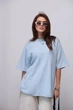 В'язана кофта oversize з коротким рукавом - блакитний цвет, ONE SIZE (є розміри) - зображення 1