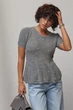 В'язана кофта з баскою та перлинами - сірий цвет, ONE SIZE (є розміри) - зображення 4