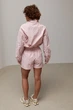 Спортивный костюм из плащевки с короткой кофтой и шортами - пудра цвет, S (есть размеры) - изображение 2