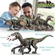 Робот Динозавр на радіокеруванні Velociraptor підсвічування, звук, ходить, пульт Коричневий (i7-171804) - зображення 3