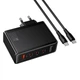 Мережевий зарядний пристрій HOCO N85 Vigoroso charger Type-C cable 100W Black - изображение 4