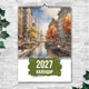 Календарь настенный перекидной "Города и природа. Акварель" 13 листов формат А3 ENTERSTORE 42х29.7 см (ART 250178) - изображение 1