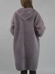 Женская длинная кофта из альпаки лиловая с рукавами барашек one size (263404) - изображение 6