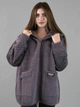 Женская кофта из альпаки лиловая однотонная с капюшоном one size (263277) - изображение 1