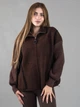 Женская демисезонная кофта из альпаки шоколадная one size (5118) - изображение 2