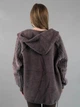 Женская кофта из альпаки лиловая однотонная с капюшоном one size (263278) - изображение 5