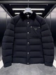 Мужская пуховая куртка Prada черная с вельветовым воротником Oversize, L - изображение 1