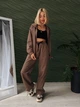 Женский спортивный костюм из плащевки на молнии капучино 54-56 - изображение 3