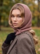 Женский капор Wool с экомеха на кнопках коричневый (шоколад) - изображение 2